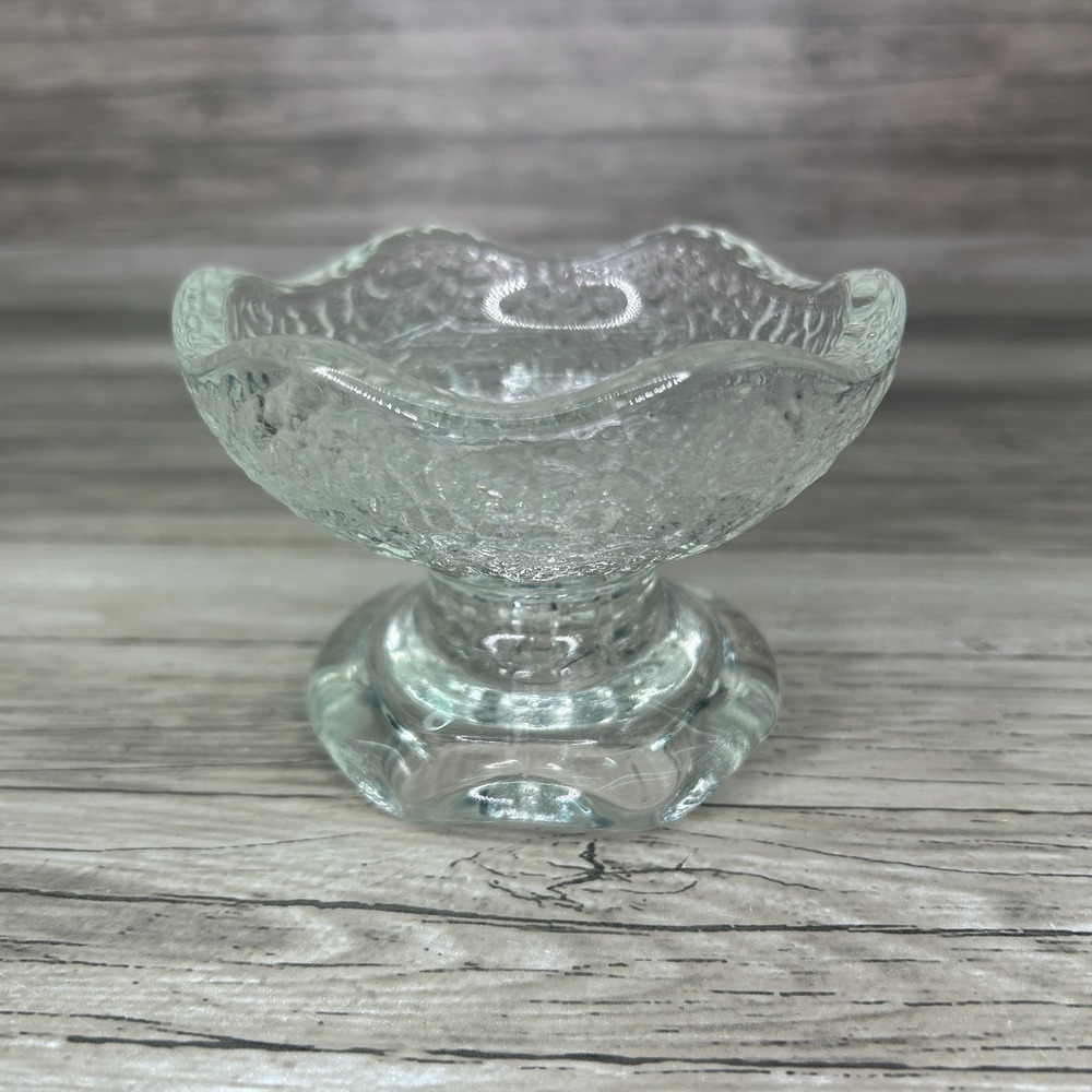 Vintage Anchor Hocking Stax Peddle Glass Candle Holder Pillar Fairy Clear